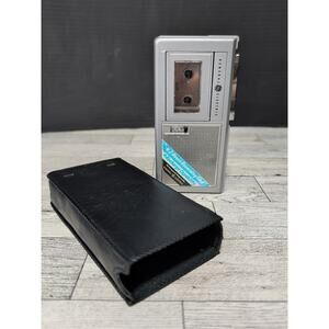General Electric Model 3-5338A Micro Cassette Tape Recorder W/ Leather Pouch EUC